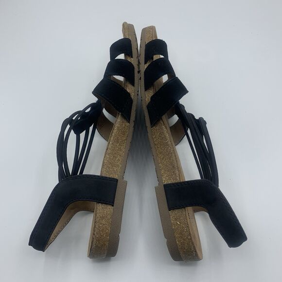 Earth Origins Laney Wide Black Suede Sandals Size 8 - Picture 5 of 8